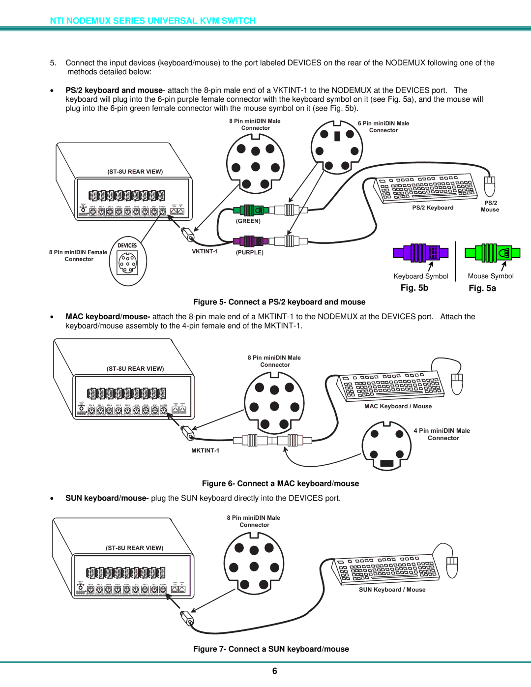 Network Technologies ST-xU operation manual Connect a PS/2 keyboard and mouse 