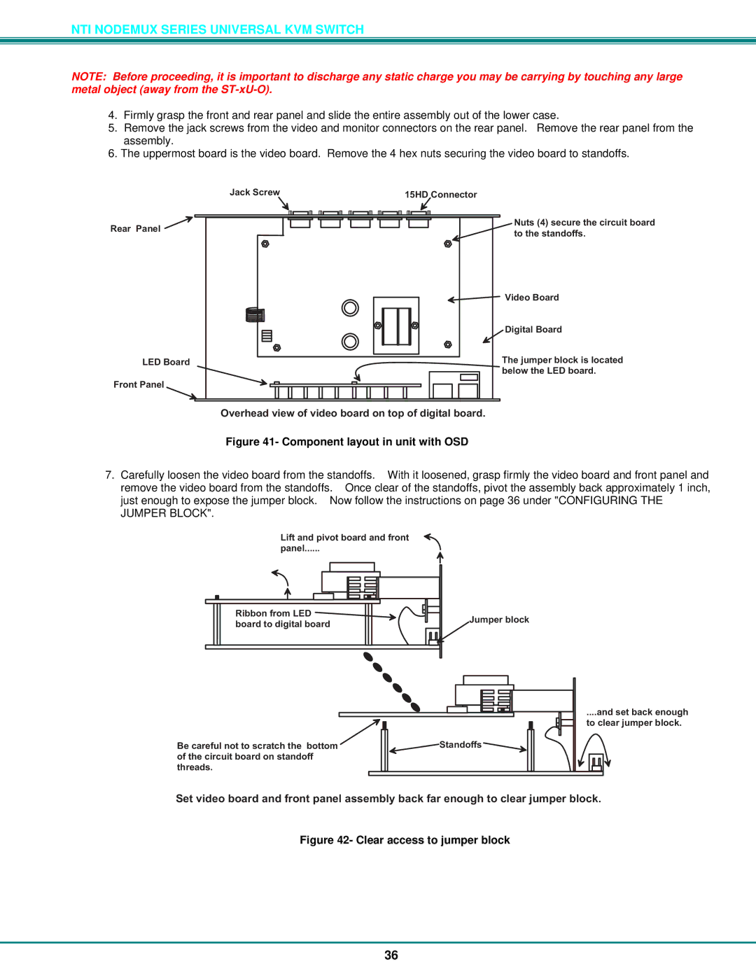 Network Technologies ST-xU operation manual Component layout in unit with OSD 