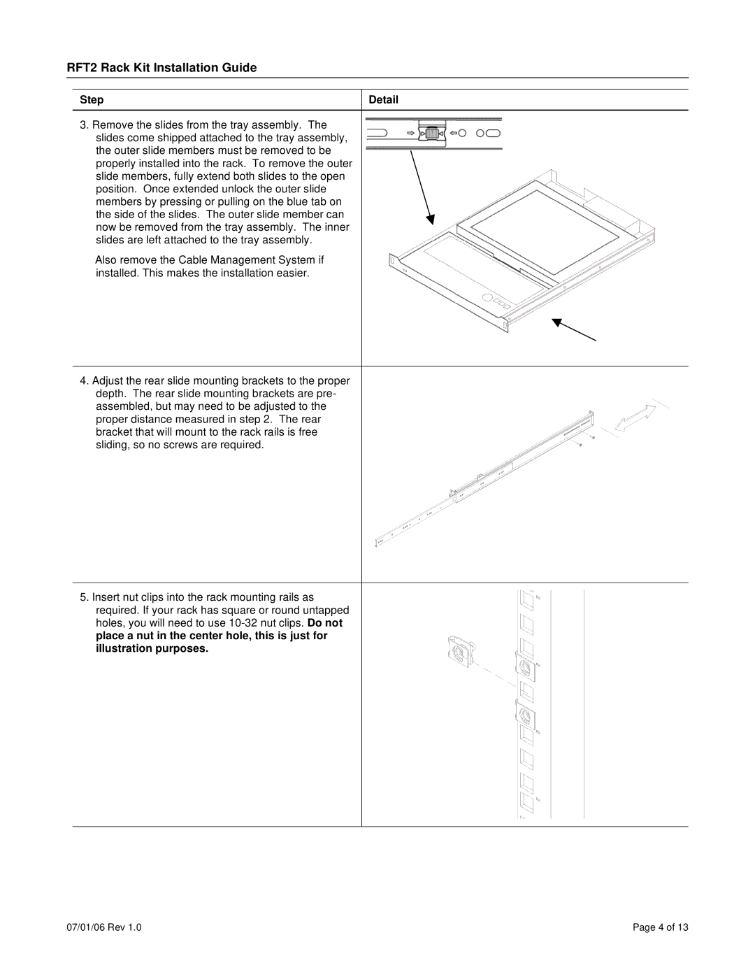 Neuro Logic Systems 17, 19 specifications RFT2 Rack Kit Installation Guide 