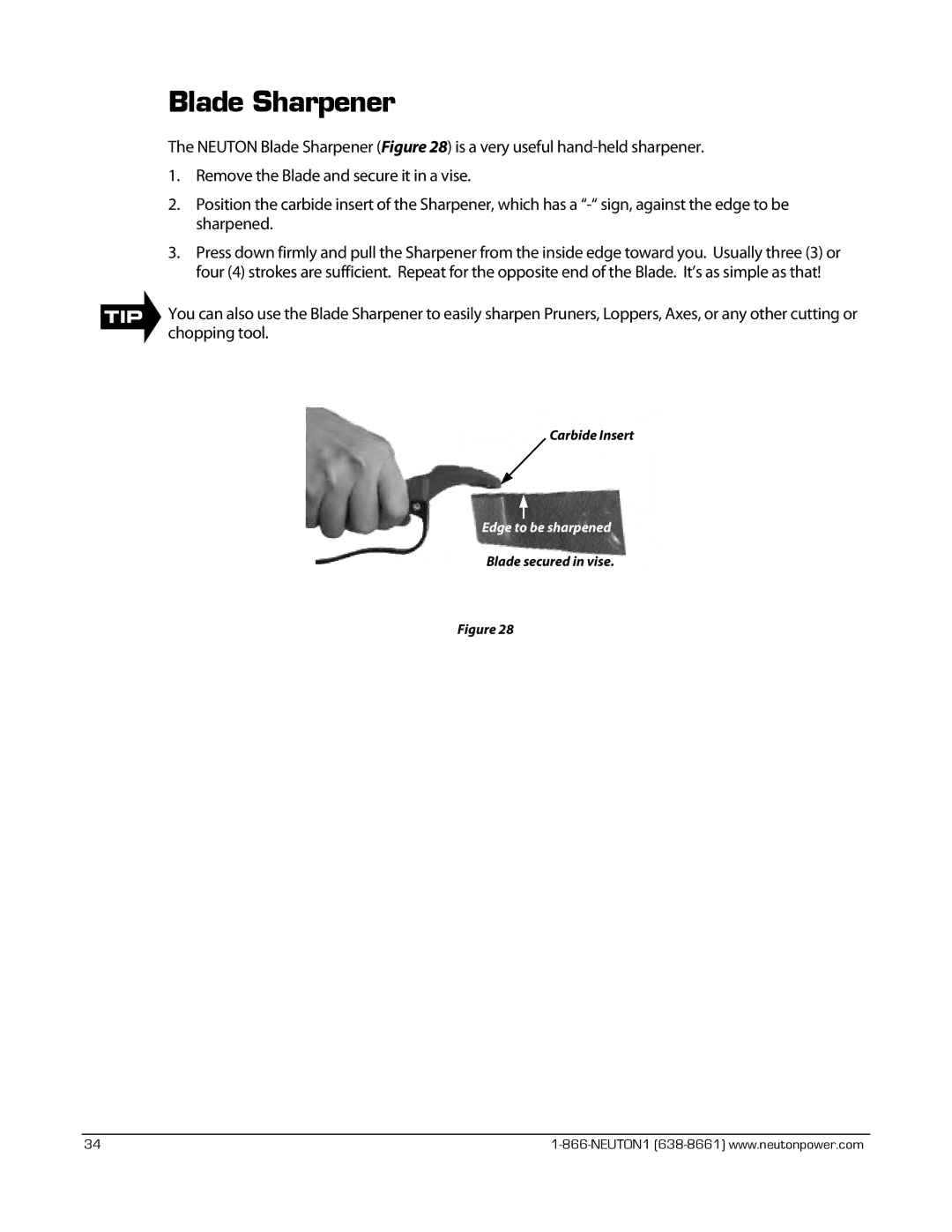 Neuton CE 6.2 manual Blade Sharpener 