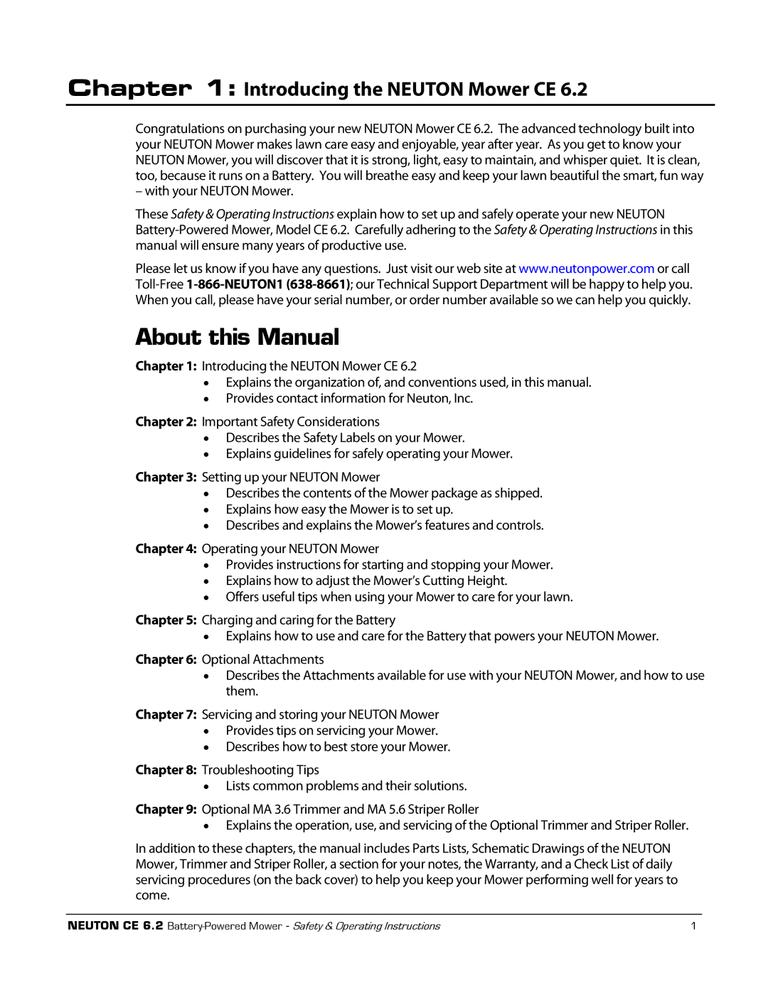 Neuton CE 6.2 manual About this Manual, Introducing the Neuton Mower CE 