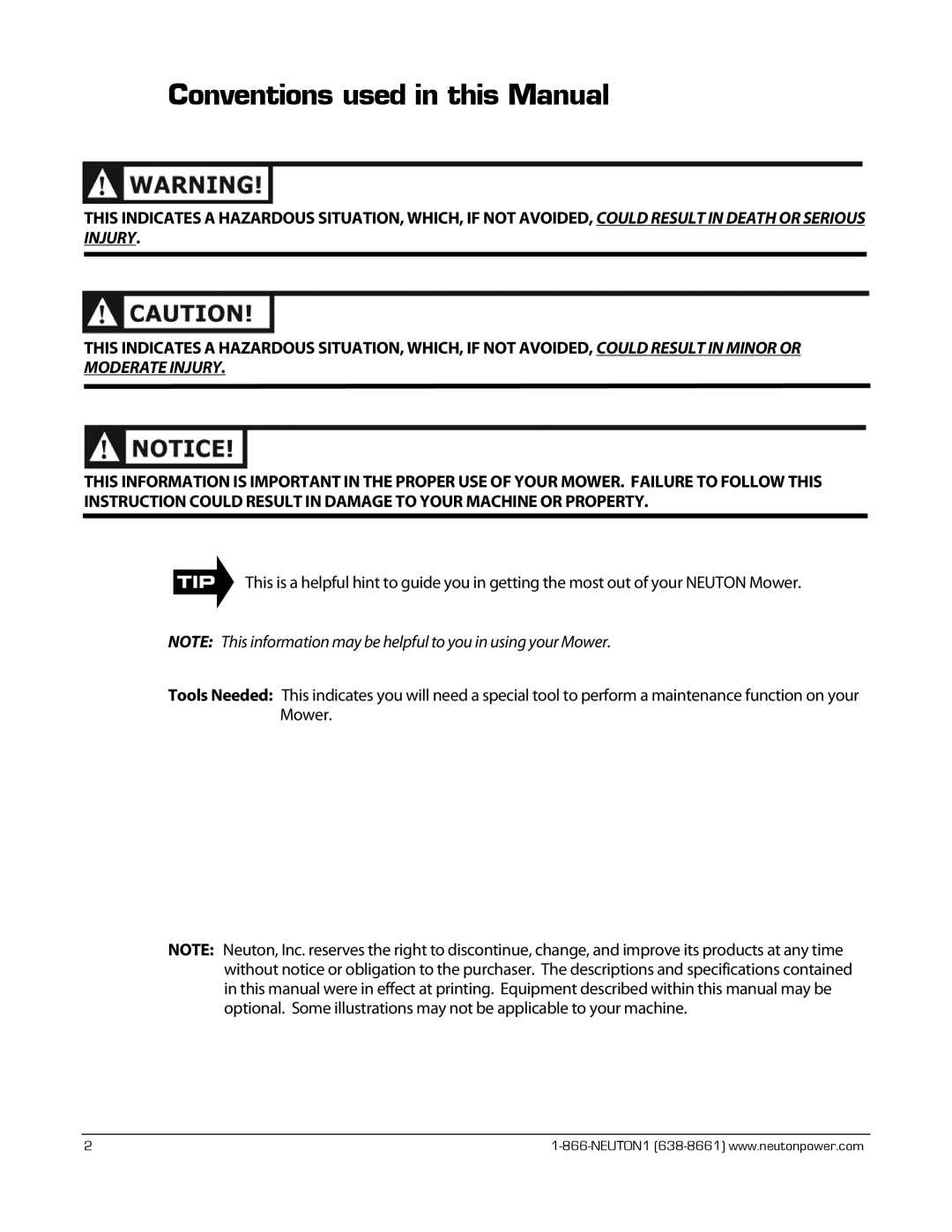 Neuton CE 6.2 manual Conventions used in this Manual 