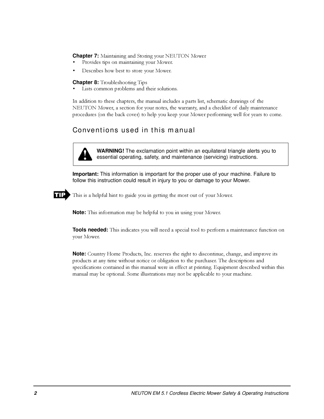 Neuton EM 5.1 Conventions used in this manual 