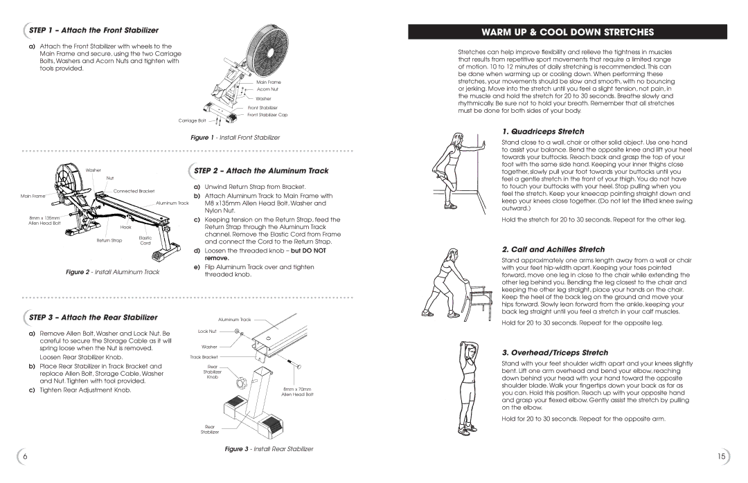 New Balance 3300 owner manual Warm UP & Cool Down Stretches 