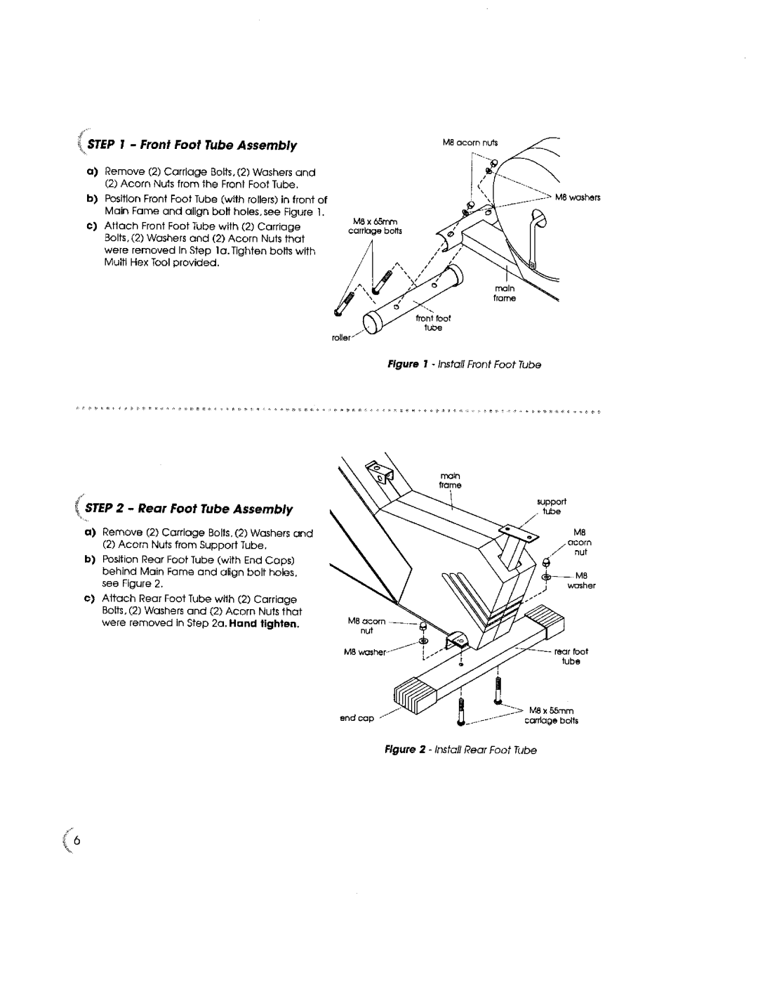 New Balance 5K owner manual Step I Front Foot Tube Assembly, TSTEP2 Rear Foot Tube Assembly 