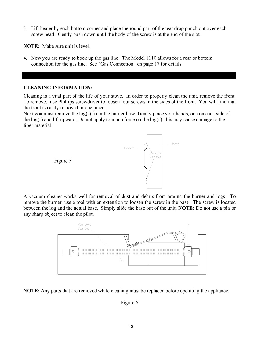 New Buck Corporation 1110 manual Cleaning Information 