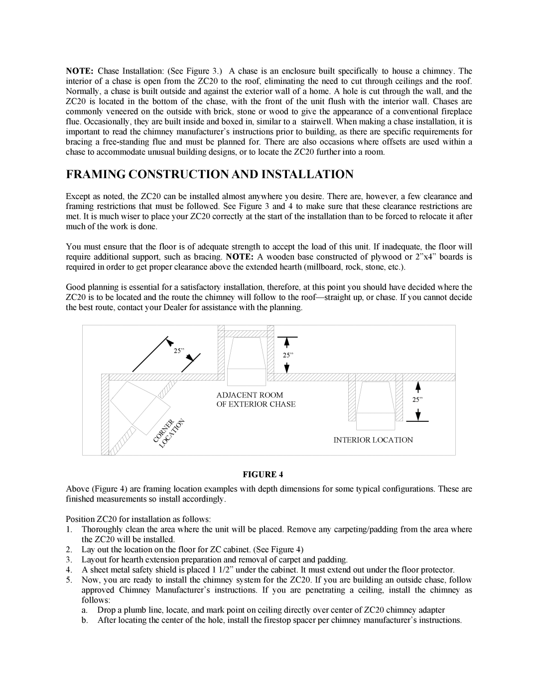 New Buck Corporation 20 Room Heater manual Framing Construction And Installation 
