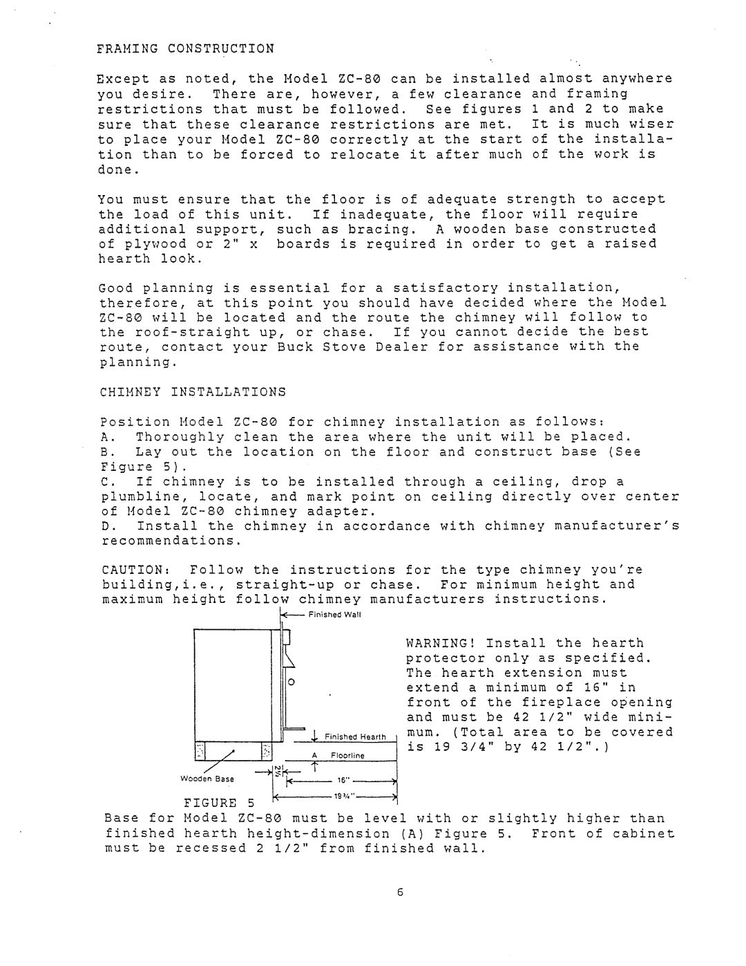 New Buck Corporation 80ZC manual Framing Construction 