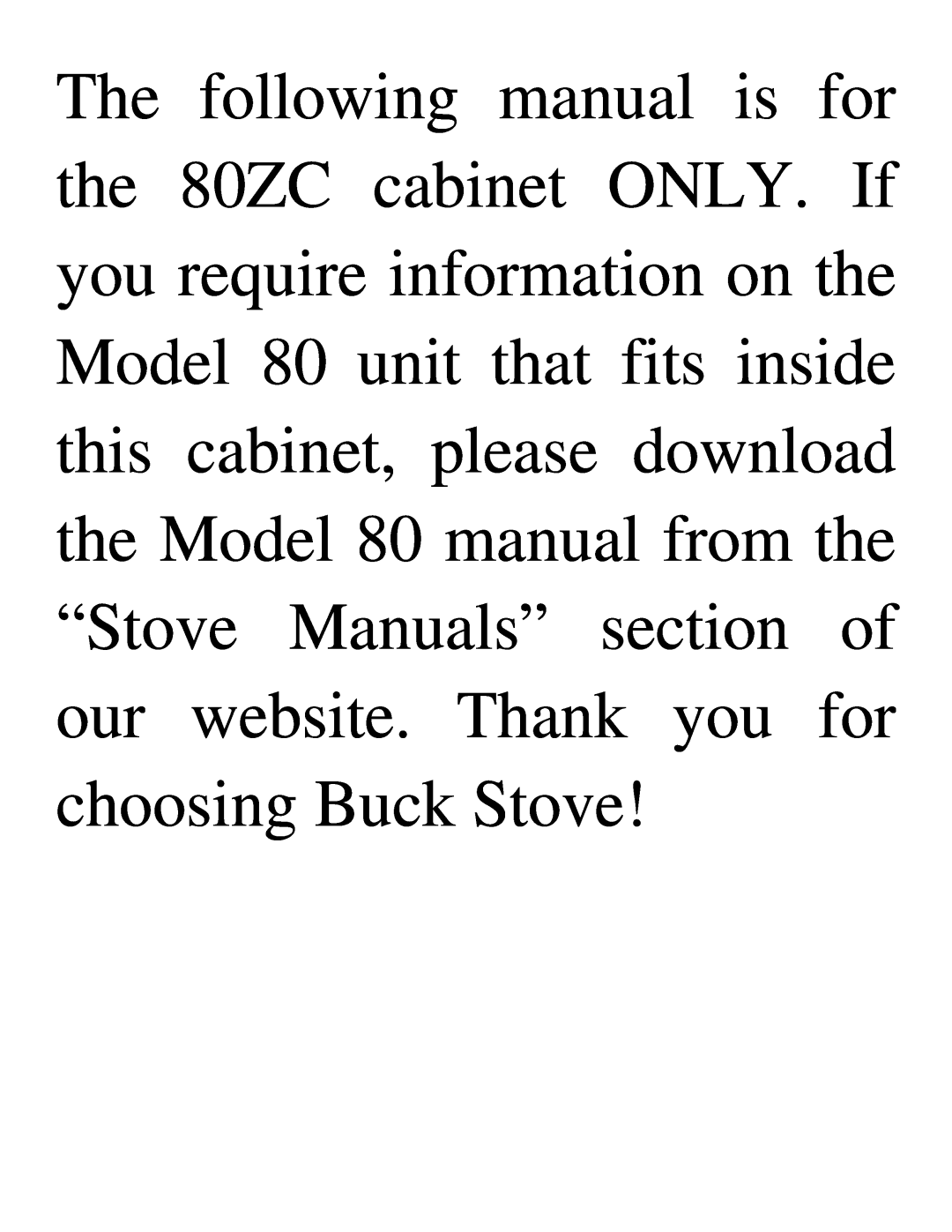New Buck Corporation 80ZC manual 
