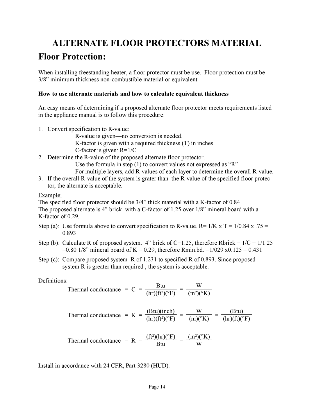 New Buck Corporation 81 installation instructions Alternate Floor Protectors Material Floor Protection 