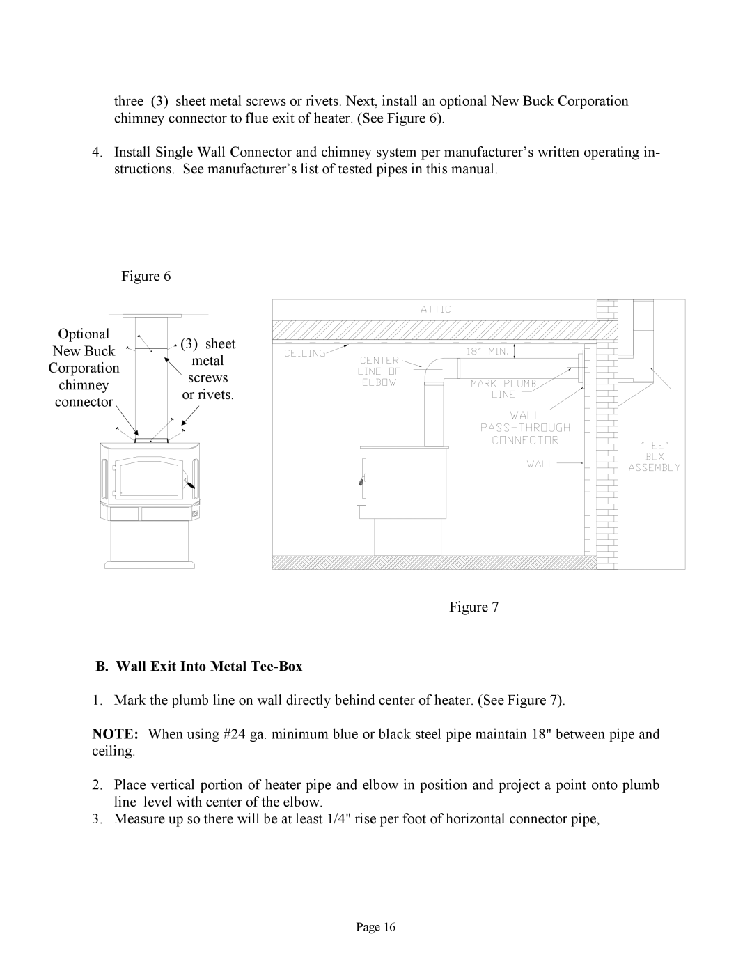 New Buck Corporation 81 installation instructions Wall Exit Into Metal Tee-Box 