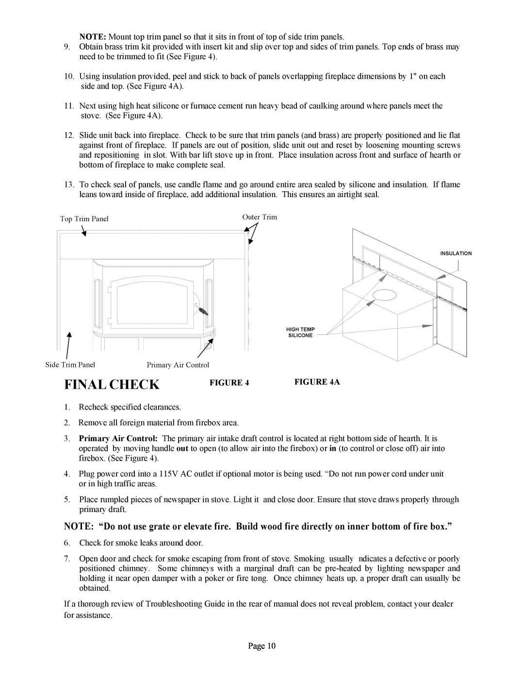 New Buck Corporation 81 installation instructions Final Check, A 