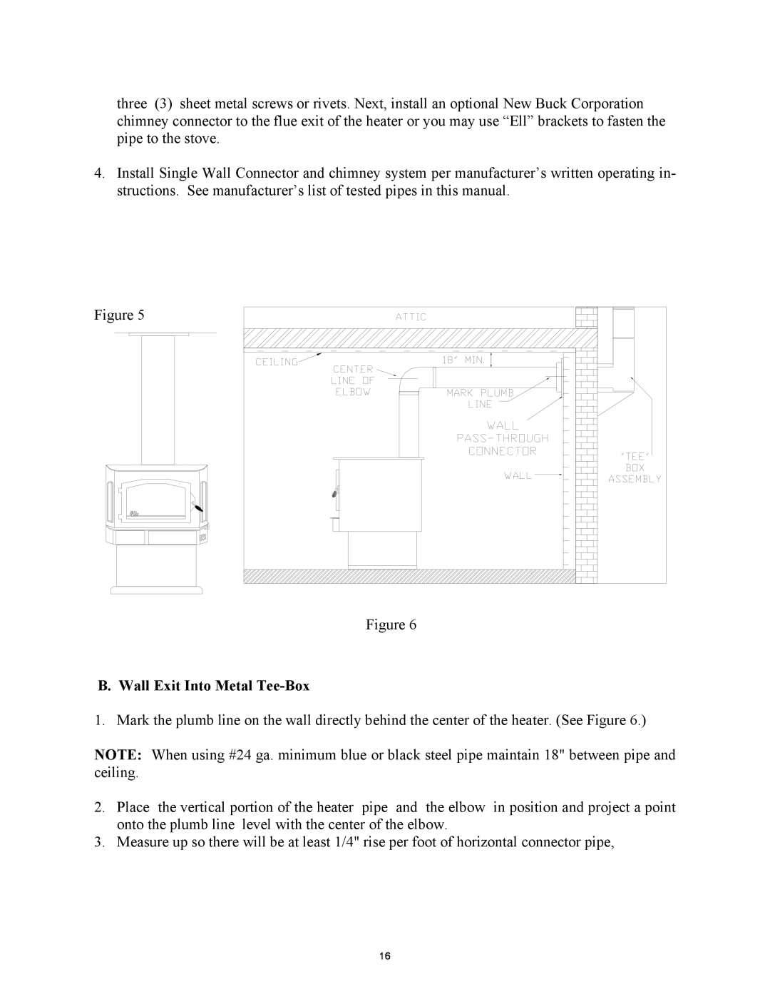 New Buck Corporation 81 installation instructions B.Wall Exit Into Metal Tee-Box 