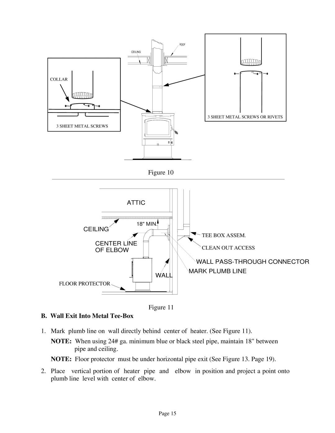 New Buck Corporation 94NC installation instructions Wall Exit Into Metal Tee-Box 