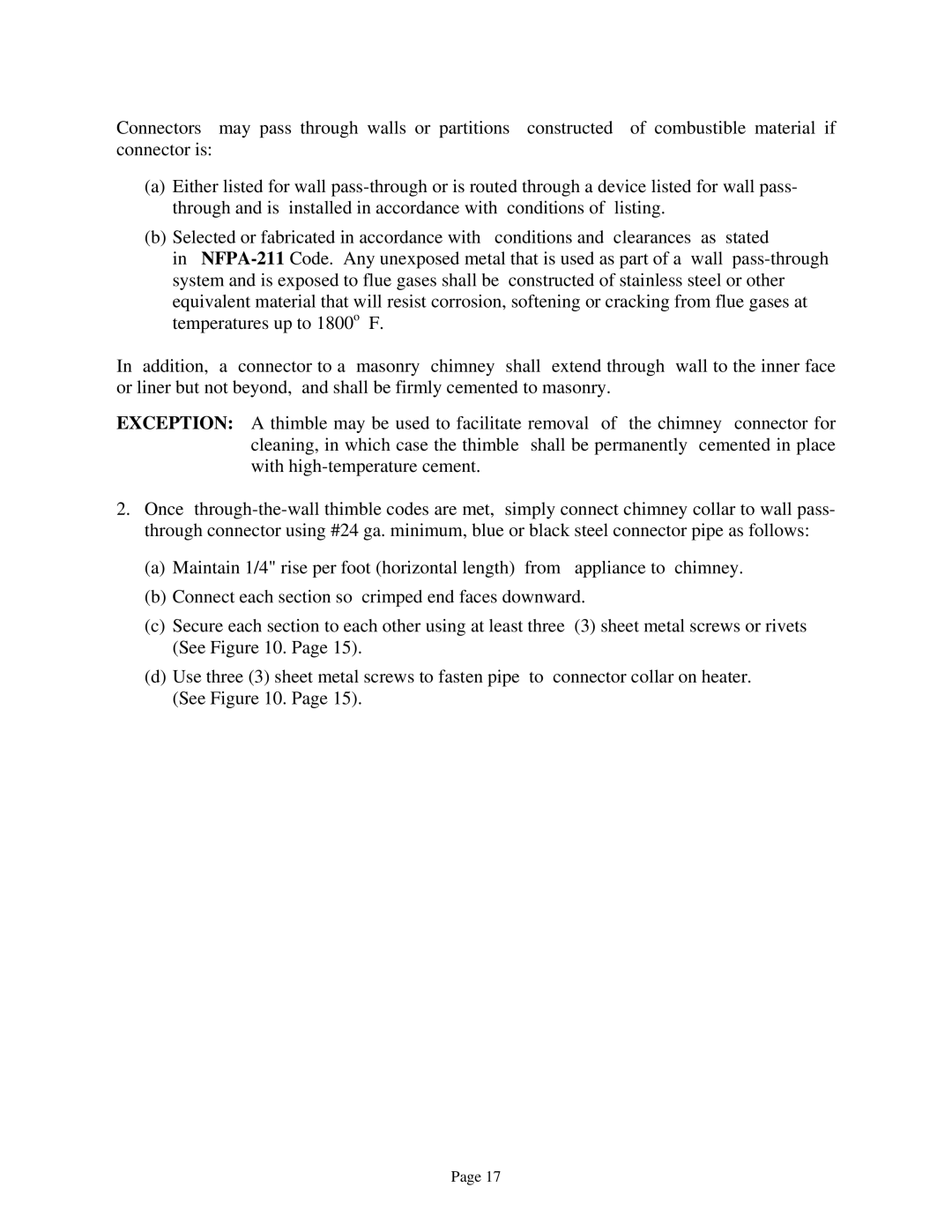 New Buck Corporation 94NC installation instructions 