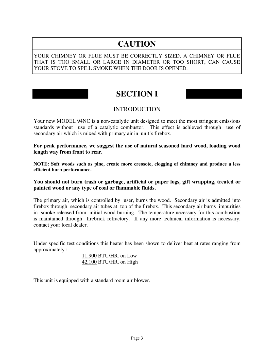 New Buck Corporation 94NC installation instructions Section, Introduction 