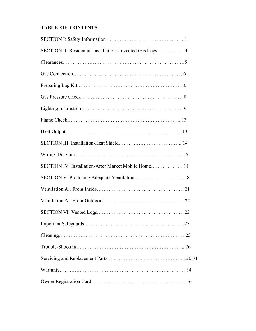 New Buck Corporation CR8T manual Table Of Contents 
