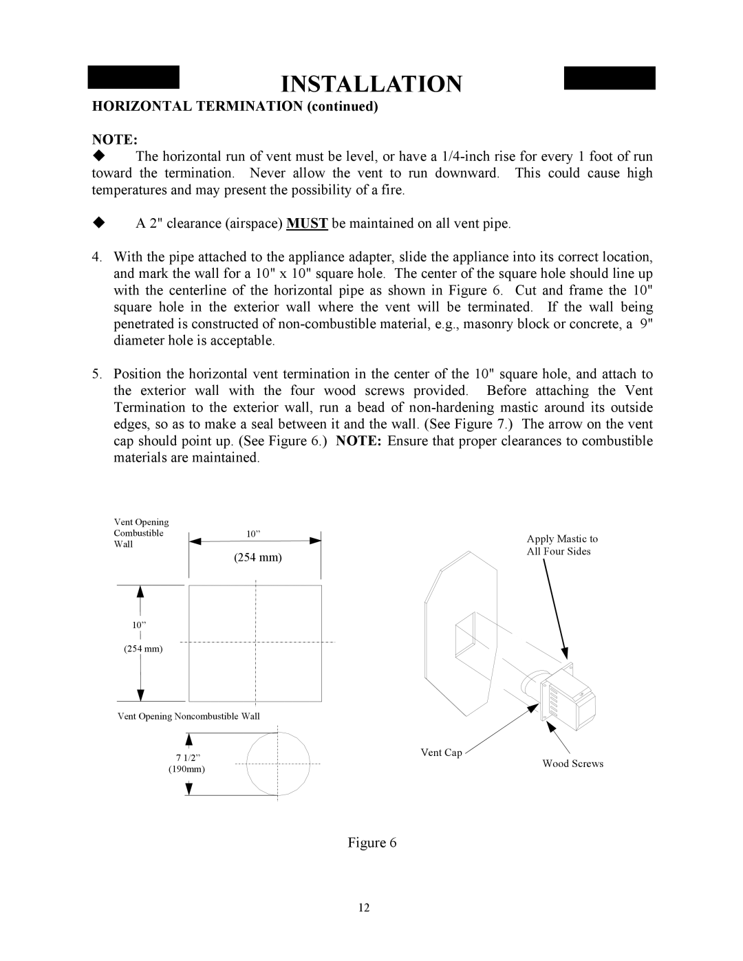 New Buck Corporation DV23ZC manual Horizontal Termination 