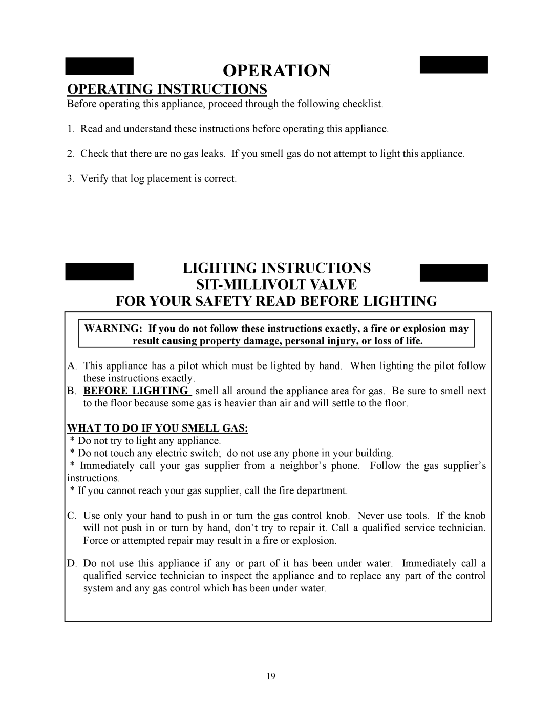 New Buck Corporation DV23ZC manual Operation, Operating Instructions 