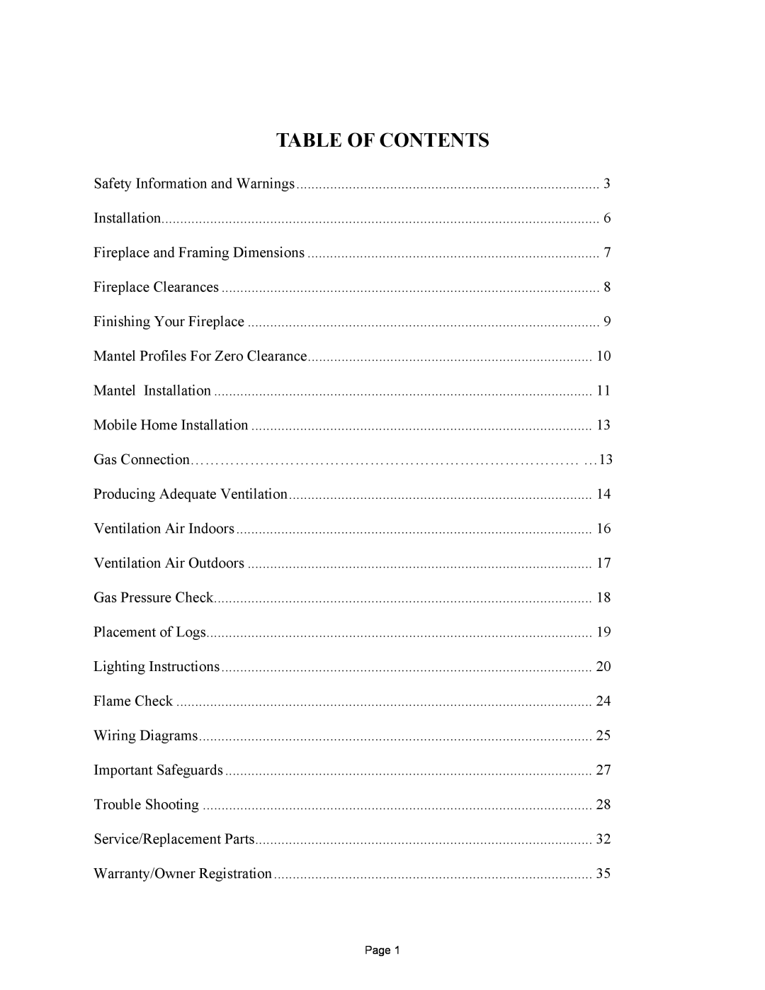 New Buck Corporation FP-BR-10-ZC manual Table Of Contents 
