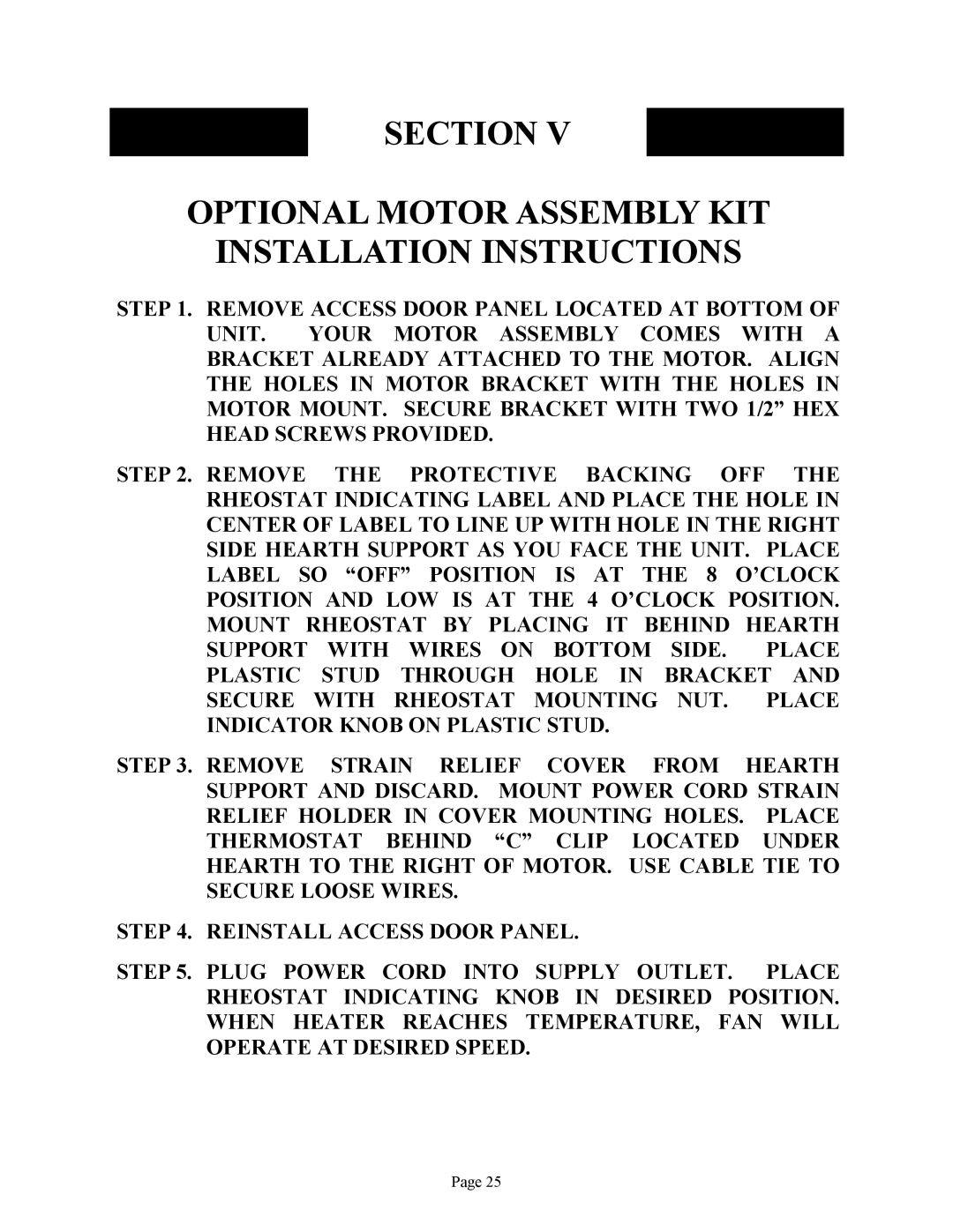 New Buck Corporation FS 21 installation instructions 