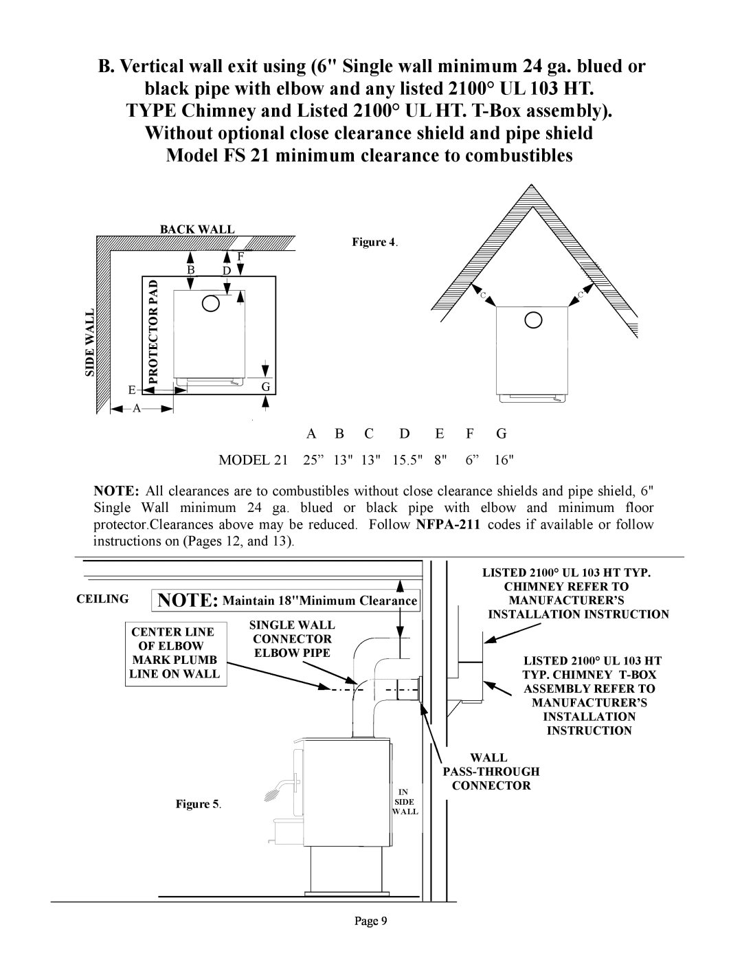 New Buck Corporation FS 21 installation instructions Model 
