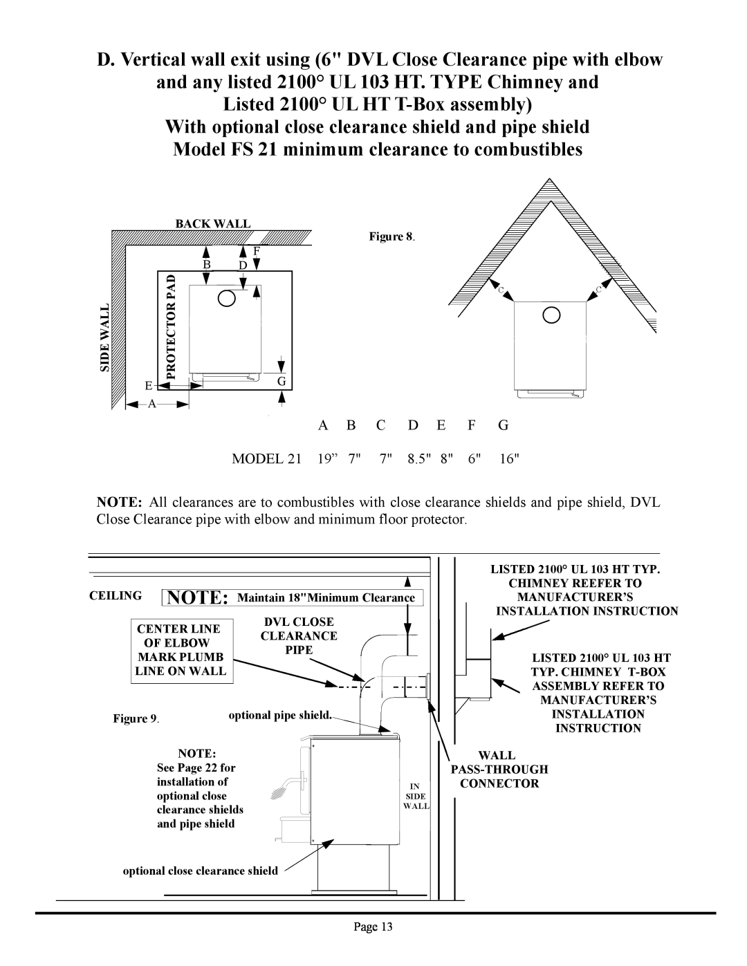 New Buck Corporation FS 21 installation instructions Listed 2100 UL HT T-Boxassembly 