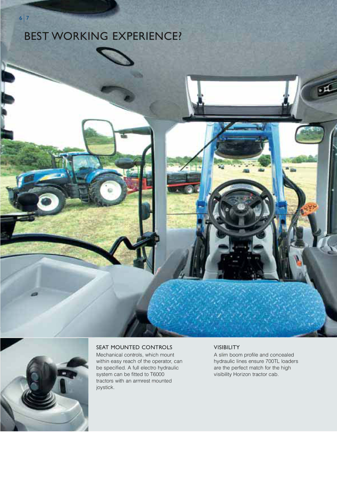 New Holland 74OTL, 77OTL, 76OTL, 75OTL, 7OOTL, 73OTL manual Seat Mounted Controls, Visibility 