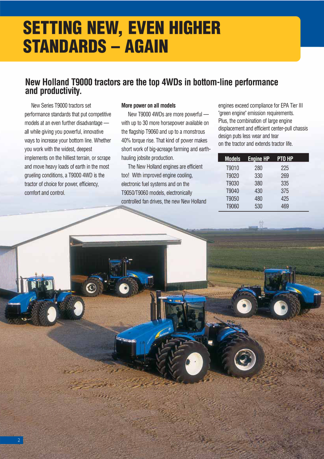 New Holland T9030, T9060, T9050, T9020, T9010, T9040 manual More power on all models, On the tractor and extends tractor life 