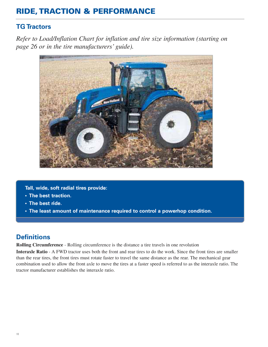 New Holland TJ Series, TG Series manual TG Tractors, Definitions 