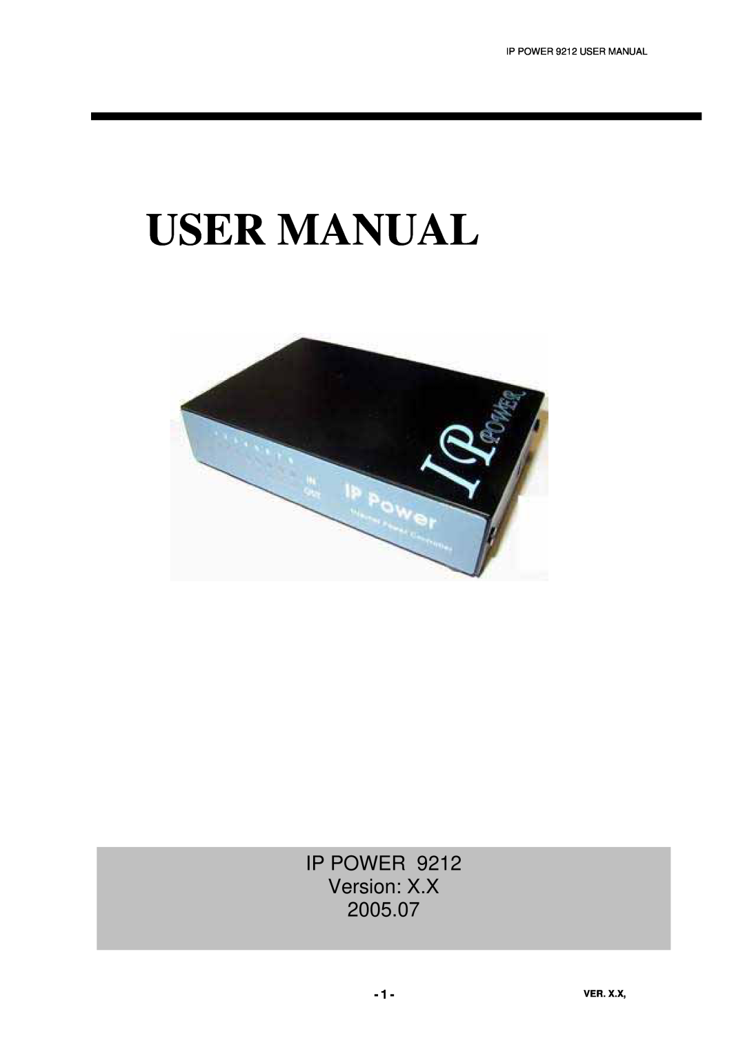 New Media Technology manual User Manual, IP POWER Version 2005.07, IP POWER 9212 USER MANUAL 