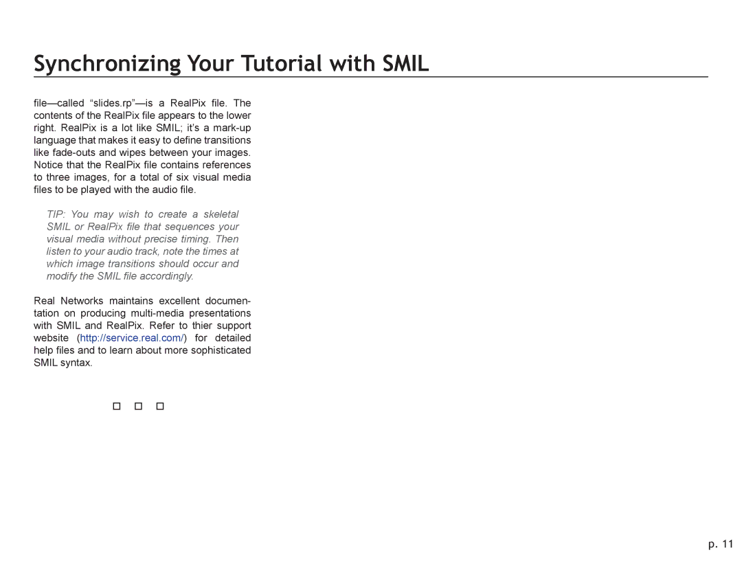 New Media Technology multi-media manual Synchronizing Your Tutorial with Smil 