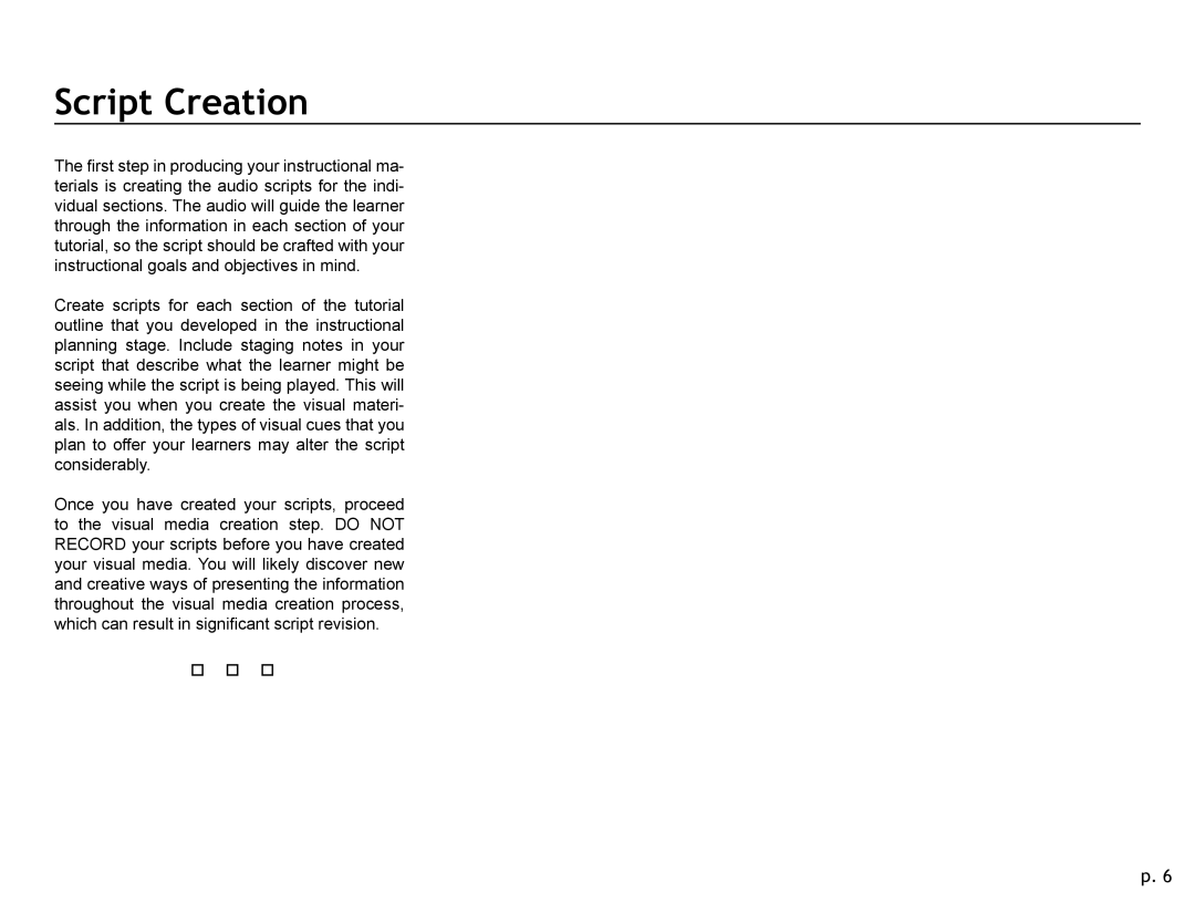 New Media Technology multi-media manual Script Creation 