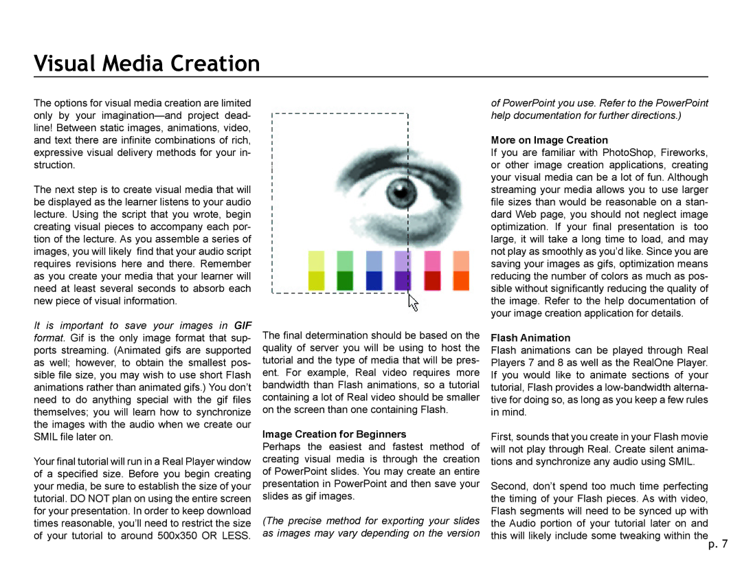 New Media Technology multi-media manual Visual Media Creation, Image Creation for Beginners, More on Image Creation 