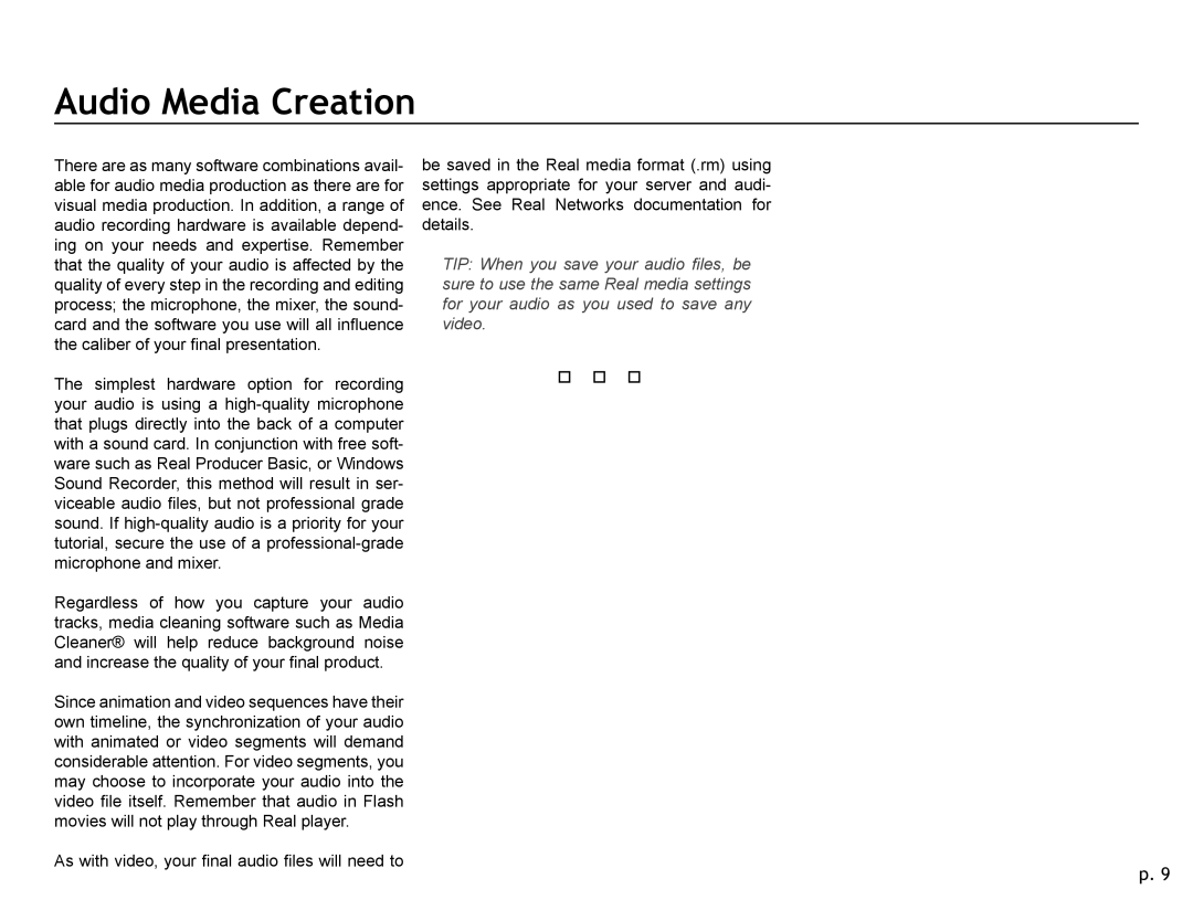 New Media Technology multi-media manual Audio Media Creation 