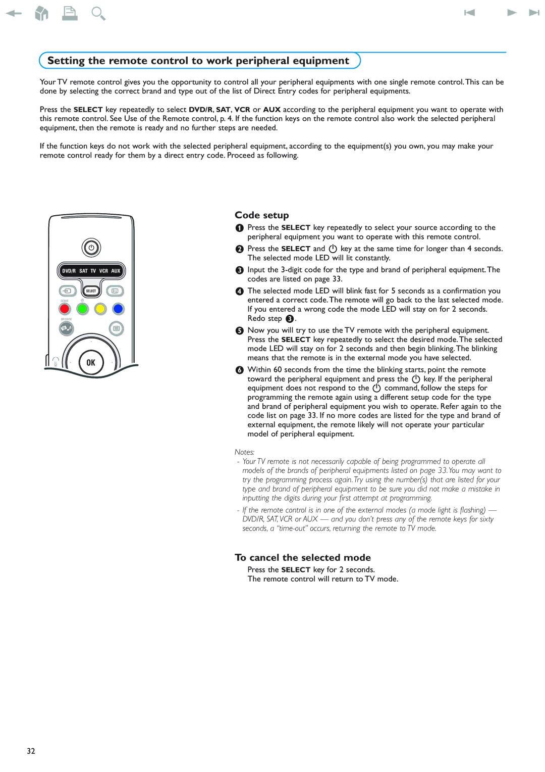 New Transducers 42PF9830/93 instruction manual Setting the remote control to work peripheral equipment, Code setup 