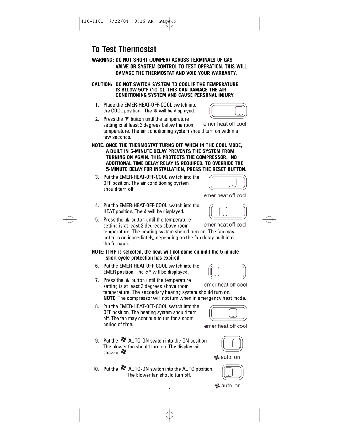 NewAir 8625 user manual To Test Thermostat 