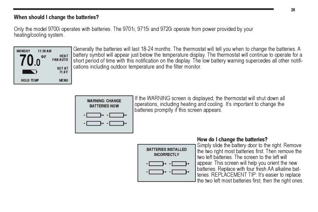 NewAir 9715i, 9701i, 9720i, 9700i user manual When should I change the batteries?, How do I change the batteries? 