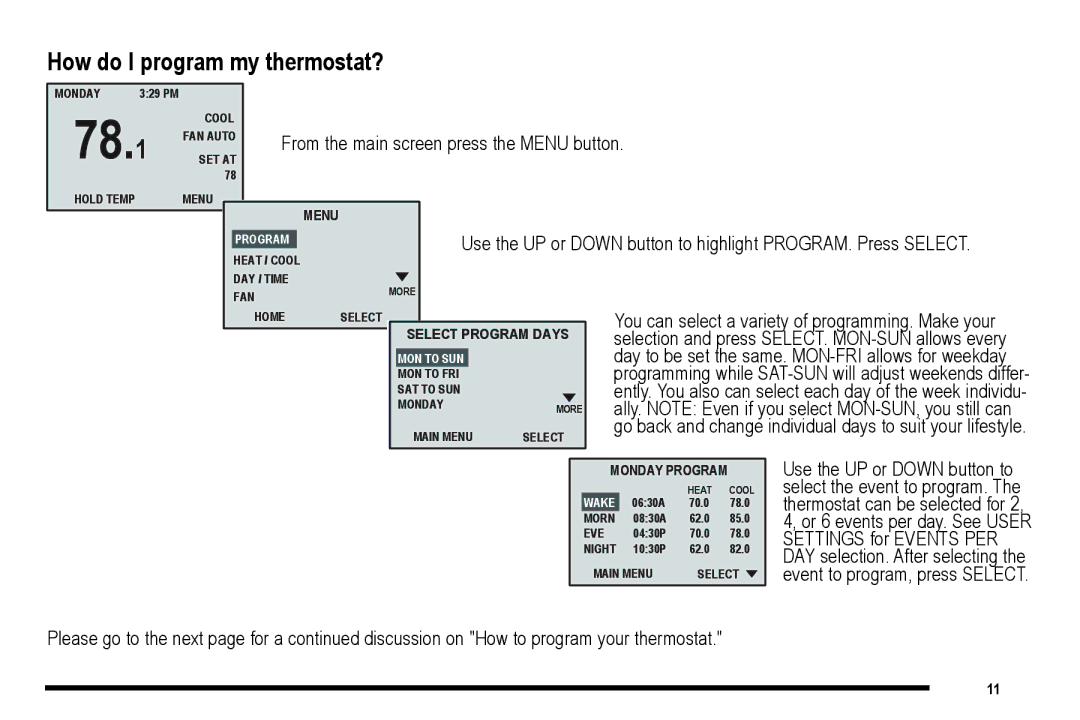 NewAir 9701i, 9715i, 9720i, 9700i How do I program my thermostat?, You can select a variety of programming. Make your 