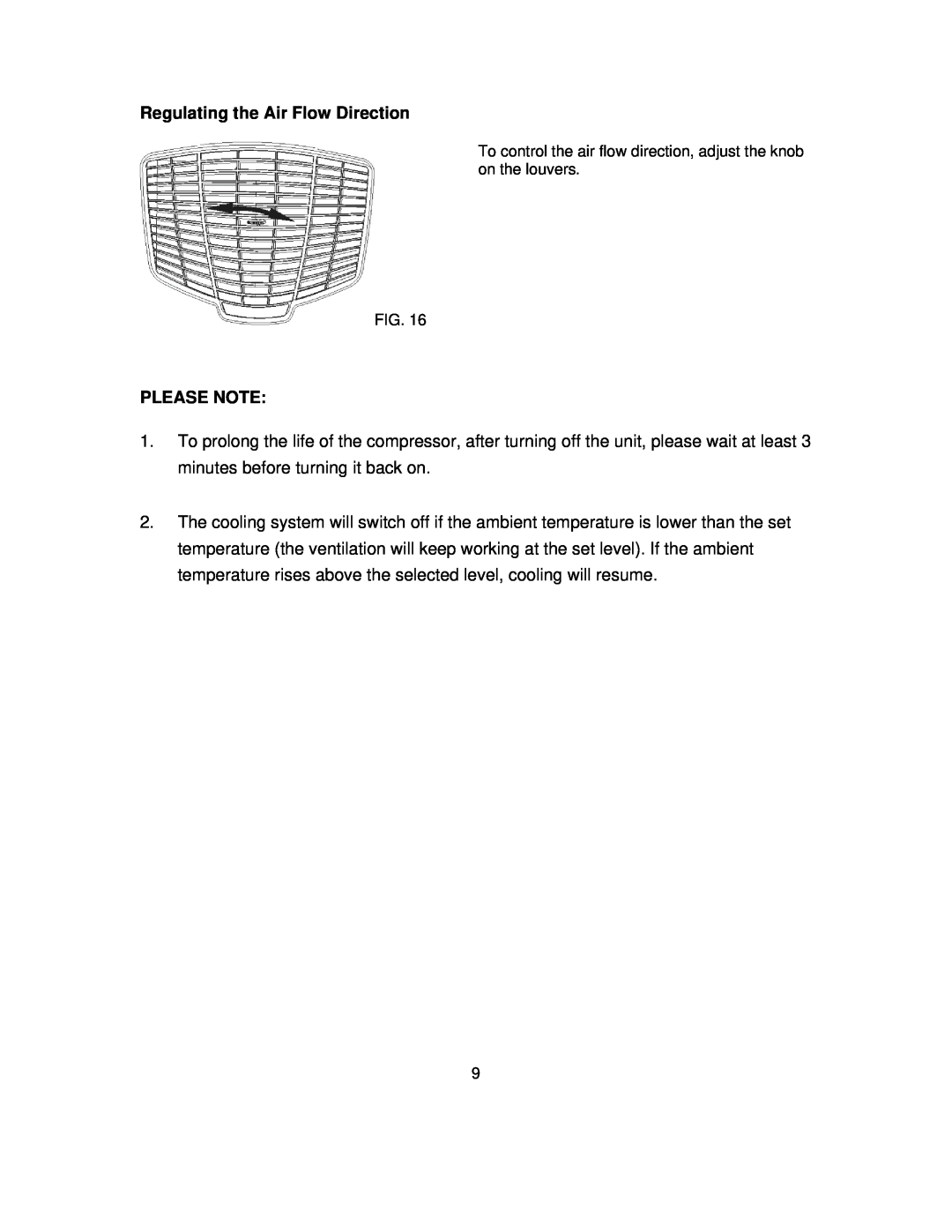 NewAir AC-10000H, AC-10000E owner manual Regulating the Air Flow Direction, Please Note 