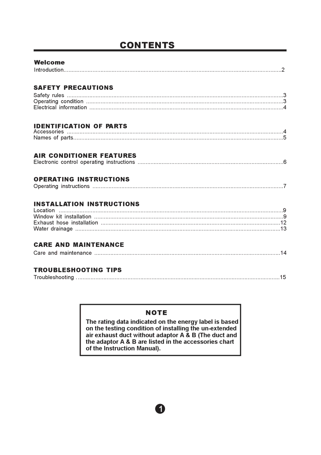 NewAir AC-12100E owner manual Contents 