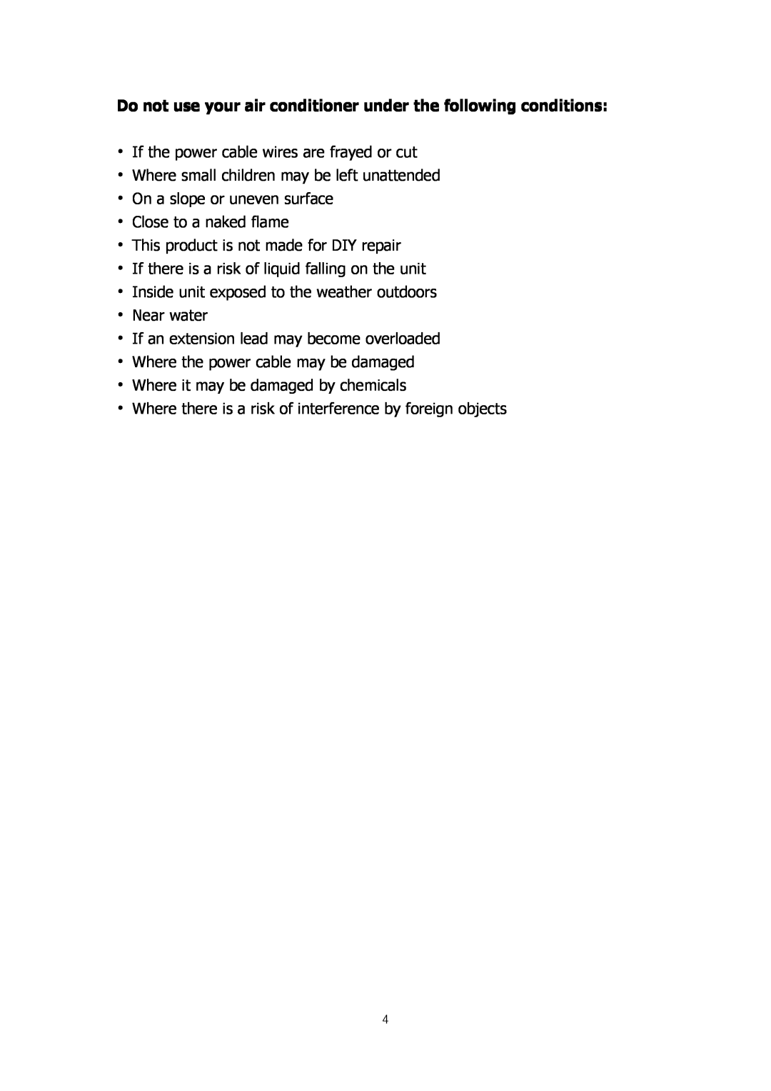 NewAir ACP-1400E owner manual If the power cable wires are frayed or cut 