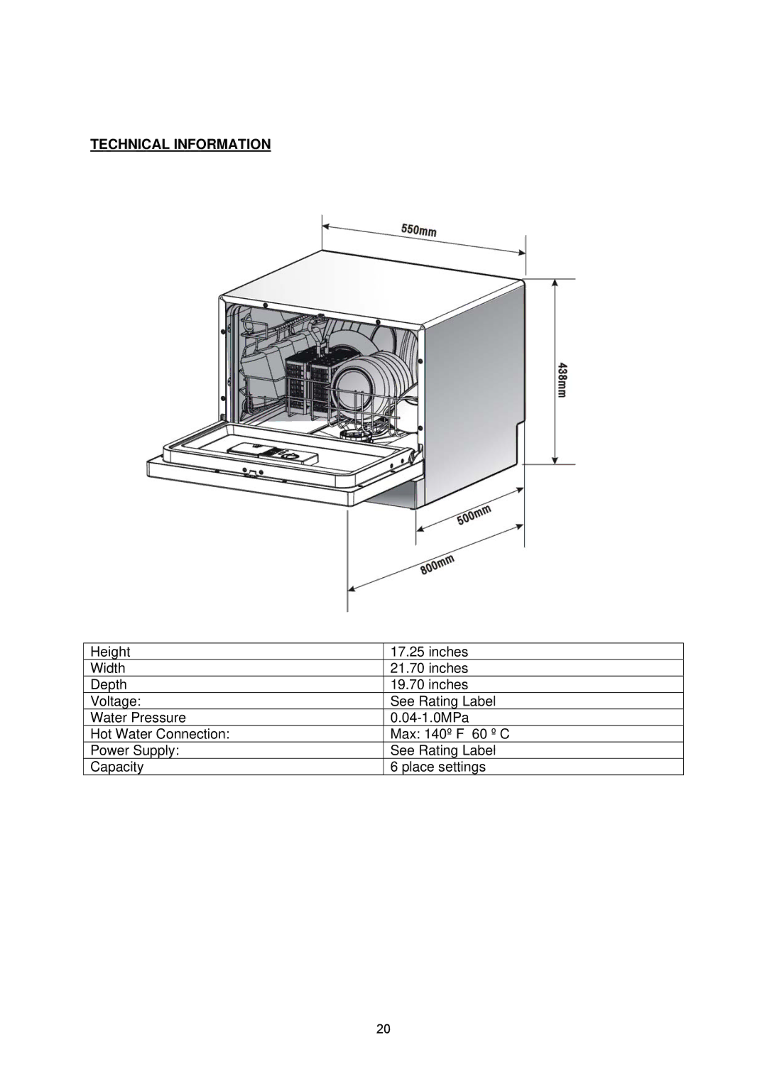 NewAir ADW-2600W instruction manual Technical Information 