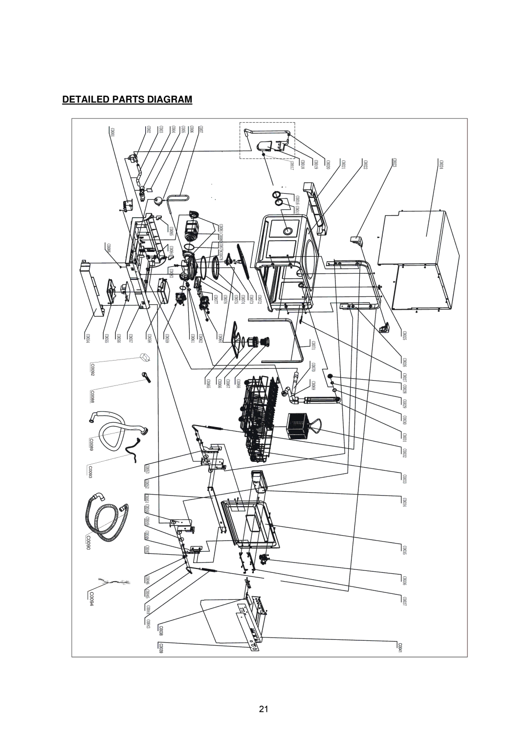 NewAir ADW-2600W instruction manual Detailed Parts Diagram 