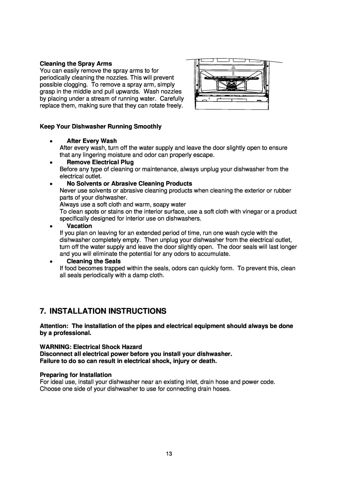 NewAir ADW-2600W Installation Instructions, Keep Your Dishwasher Running Smoothly After Every Wash, Remove Electrical Plug 