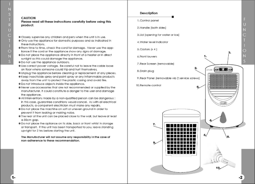 NewAir AF-330 manual 