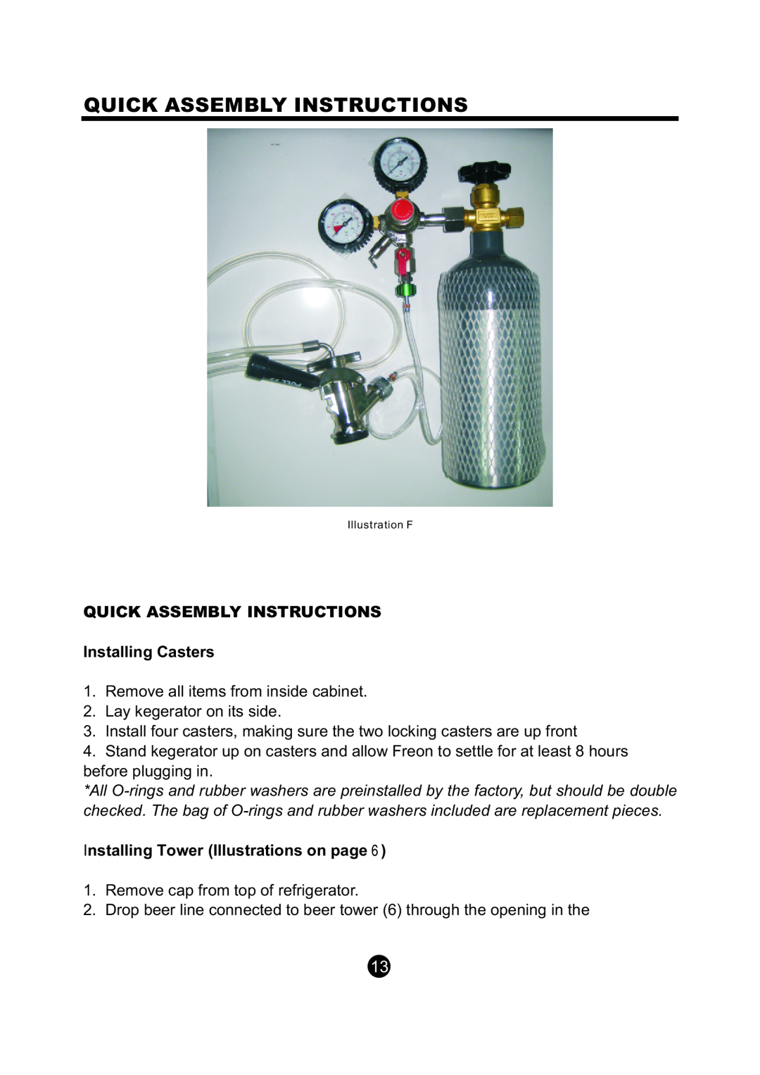 NewAir AK-200 owner manual Quick Assembly Instructions, QUICK ASSEMBLY INSTRUCTIONS Installing Casters 