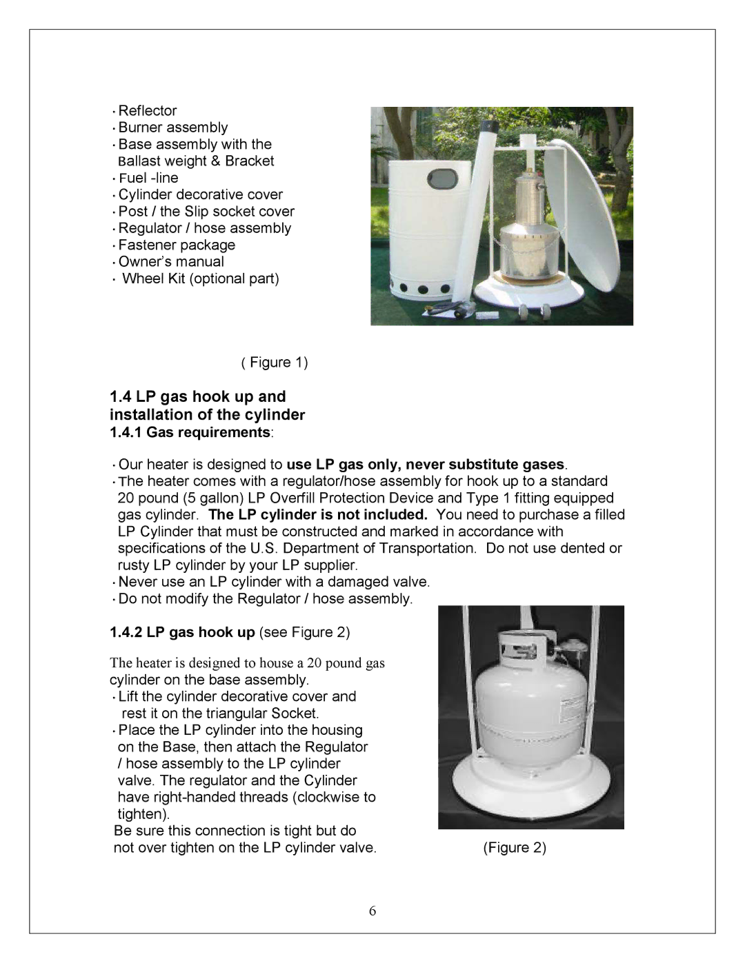 NewAir APH-4000PV owner manual Heater is designed to house a 20 pound gas 