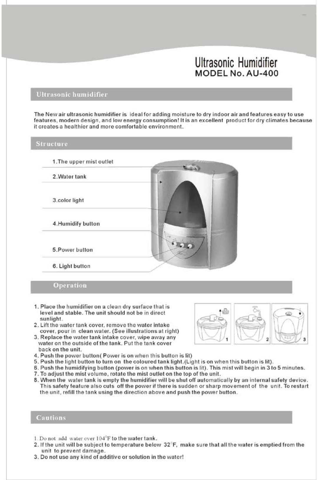 NewAir AU-400 manual 