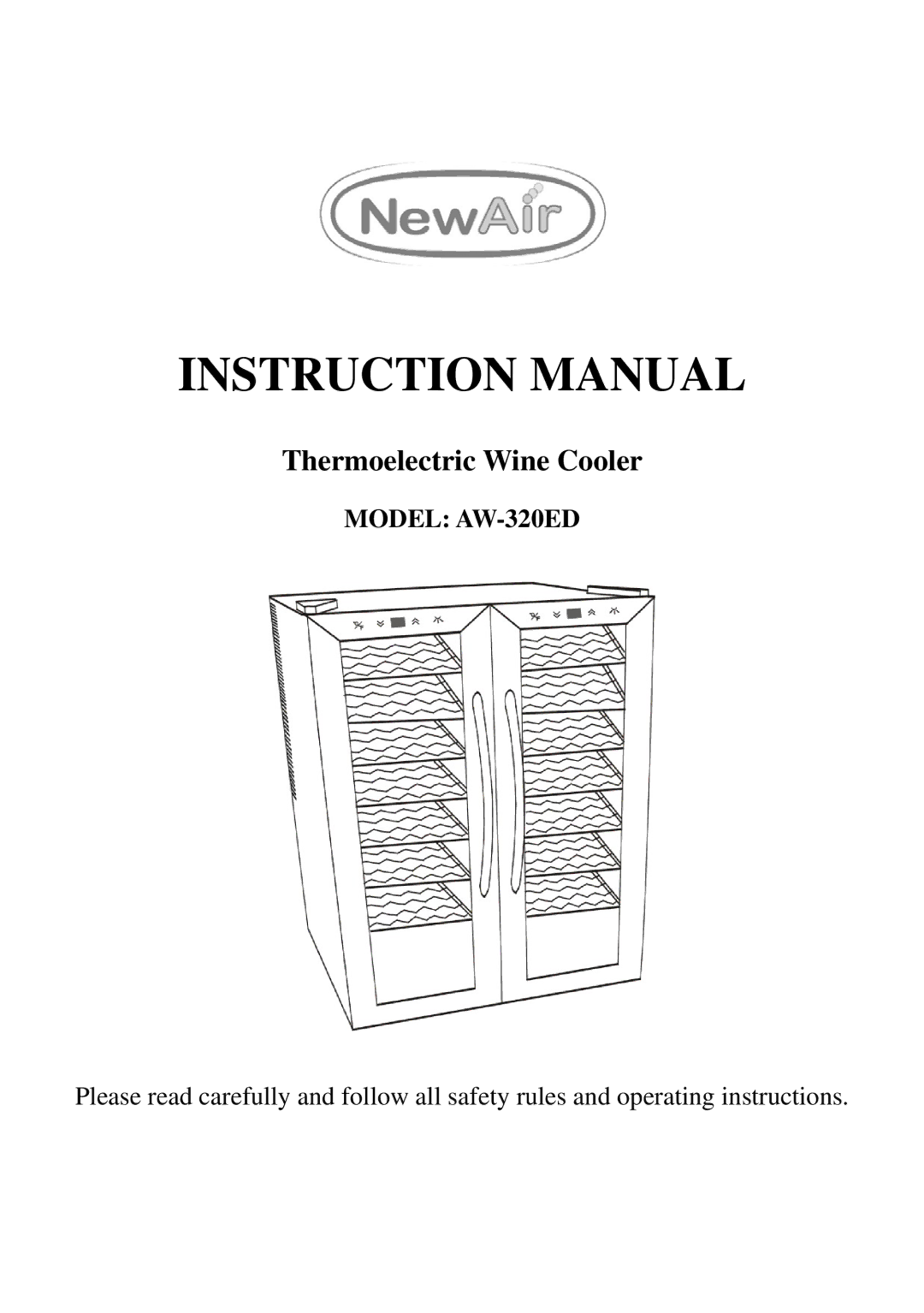 NewAir AW-320ED instruction manual Thermoelectric Wine Cooler 